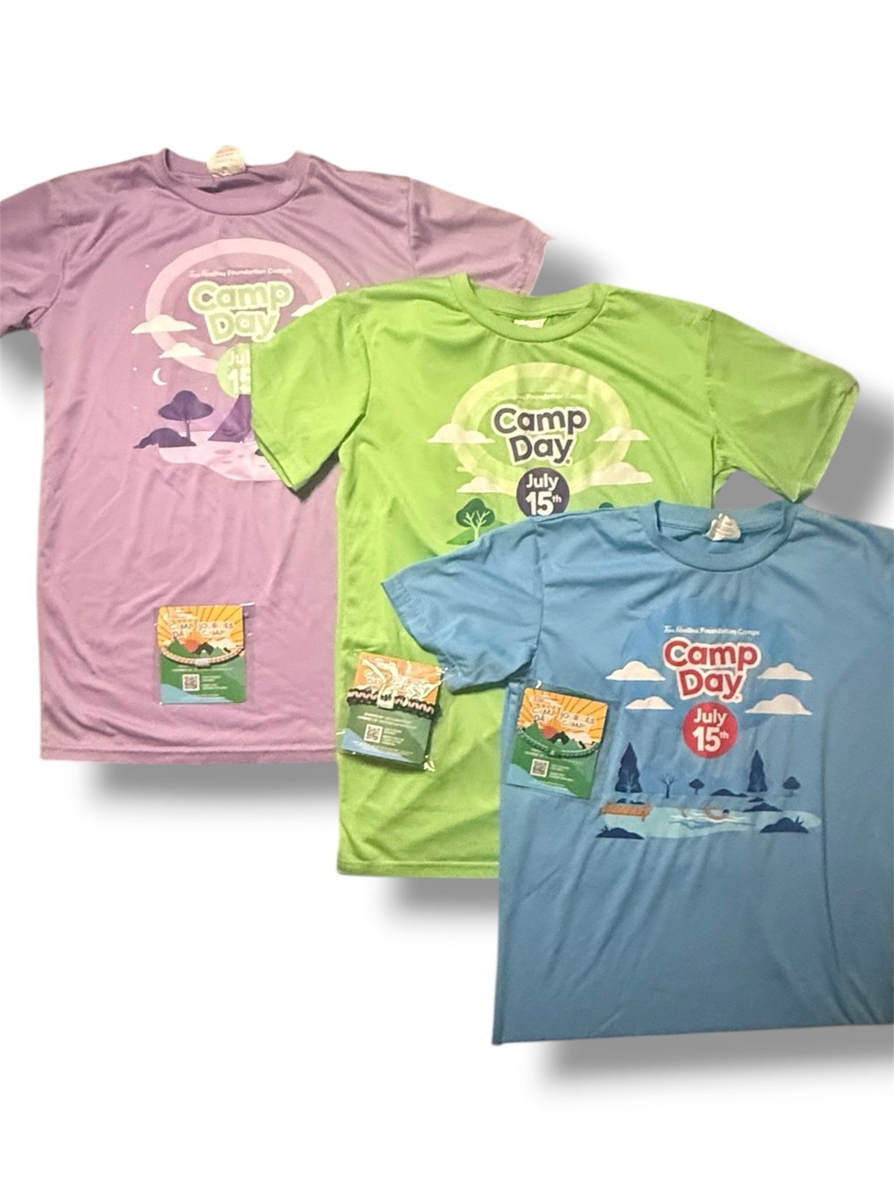 Tim Hortons Camp Day Staff Crew Shirts Small Lot 3 W/ 3 Sealed Bracelets 2025/26